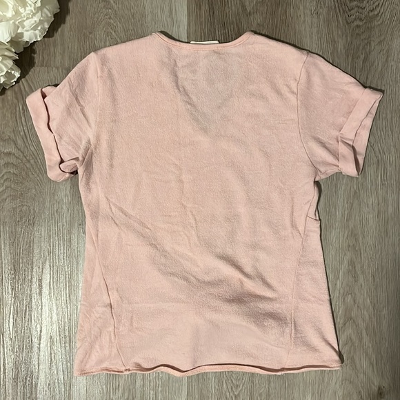 Dusty Rose Tie-Front V-Neck Top - Picture 2 of 3
